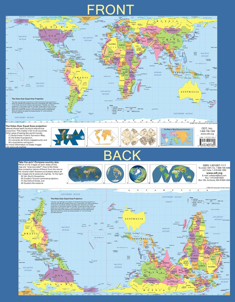 countries of world map. The reverse side of the map